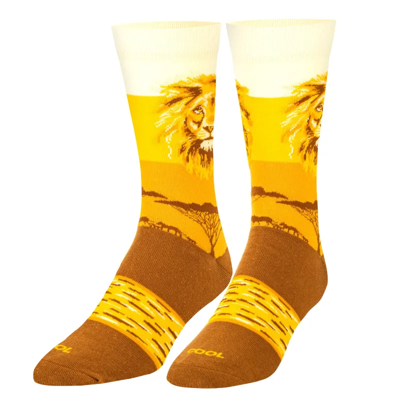 Lion Safari Men's Crew Socks sold by Odd Sox