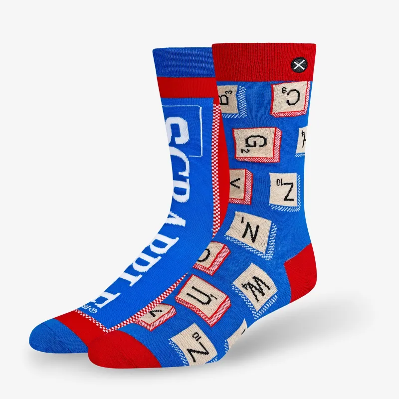 Scrabble Split Men's Crew Socks sold by Odd Sox