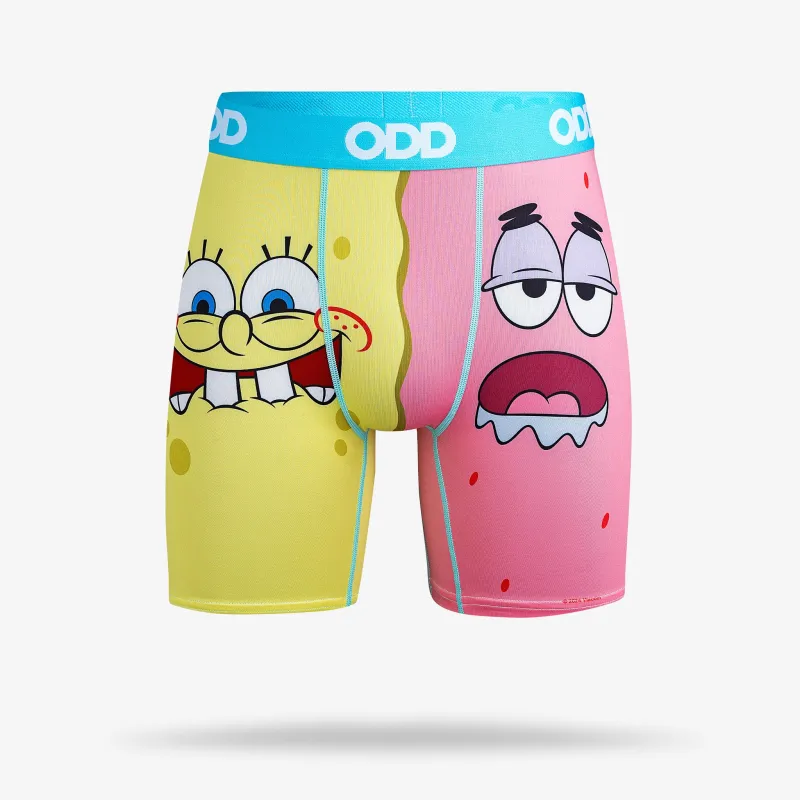 SpongeBob & Patrick Split Men's Boxer Briefs made by Odd Sox