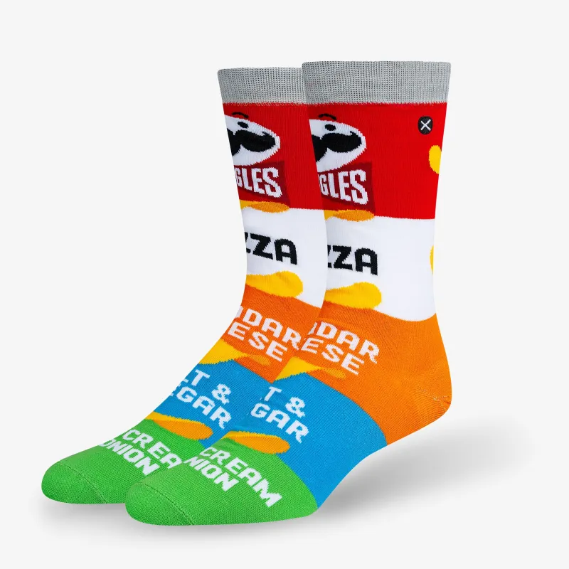 Pringles Flavors Mash-Up Men's Crew Socks sold by Odd Sox
