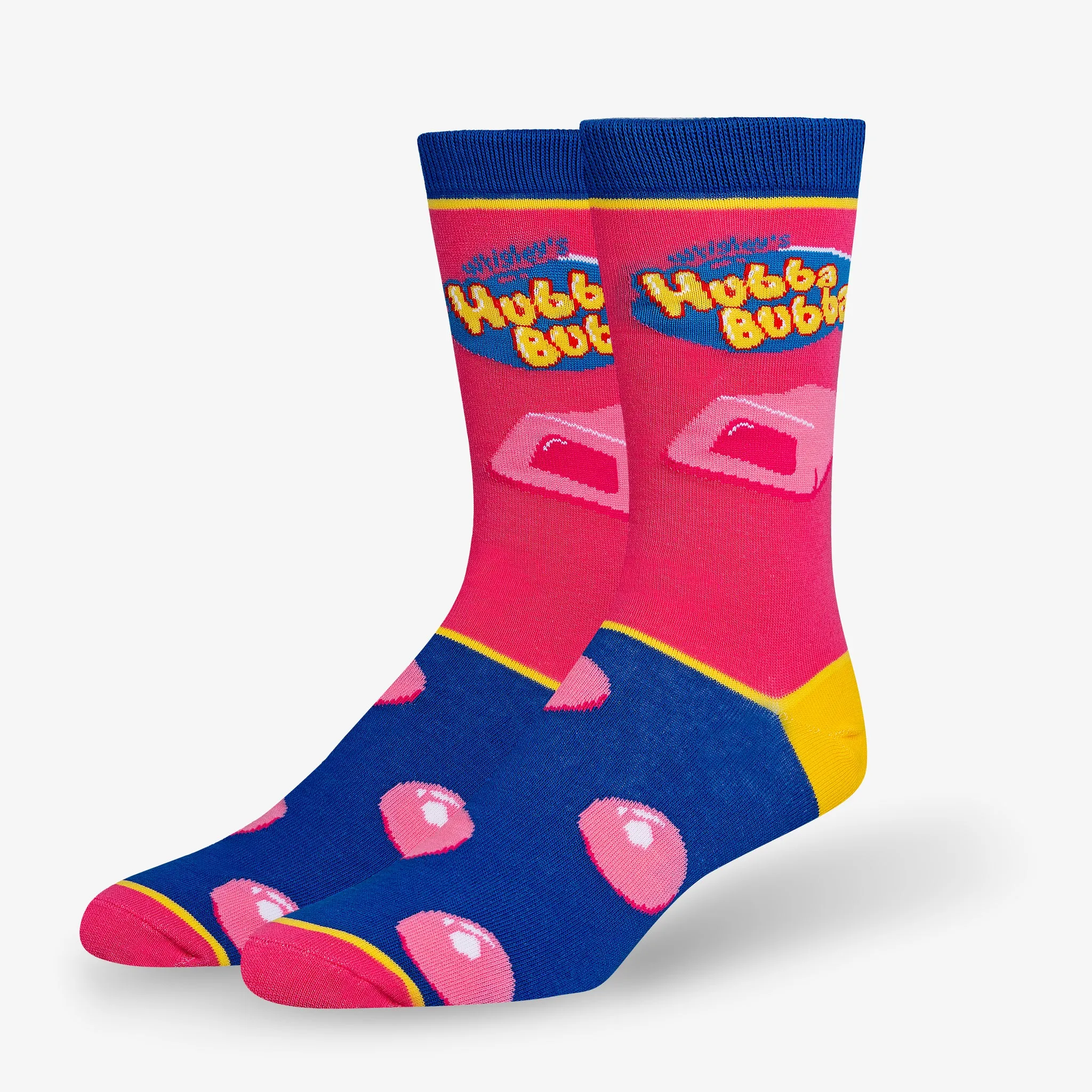 Hubba Bubba Pink Men's Crew Socks sold by Odd Sox