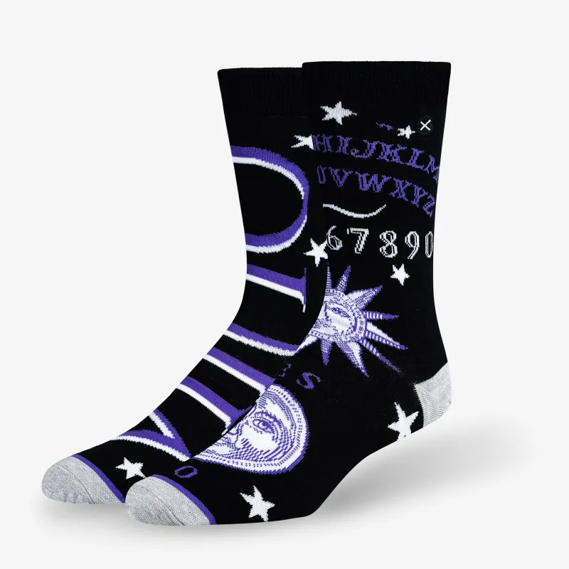 Ouija Split Men's Crew Socks sold by Odd Sox