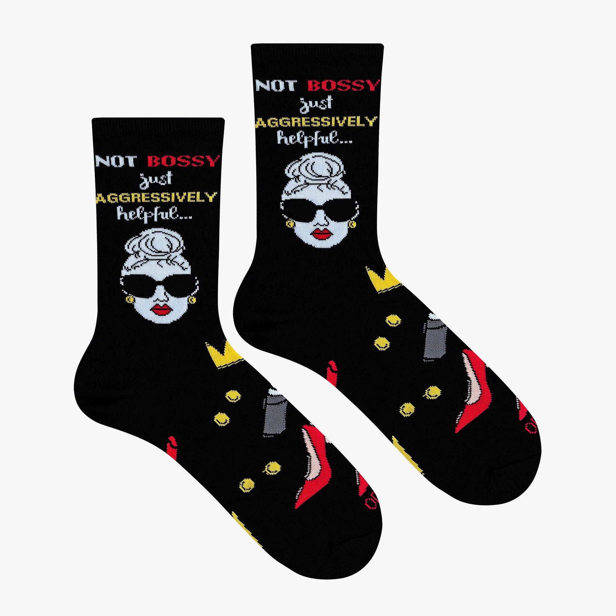 Not Bossy, Just Helpful Women's Crew Socks sold by Odd Sox product image thumbnail 3