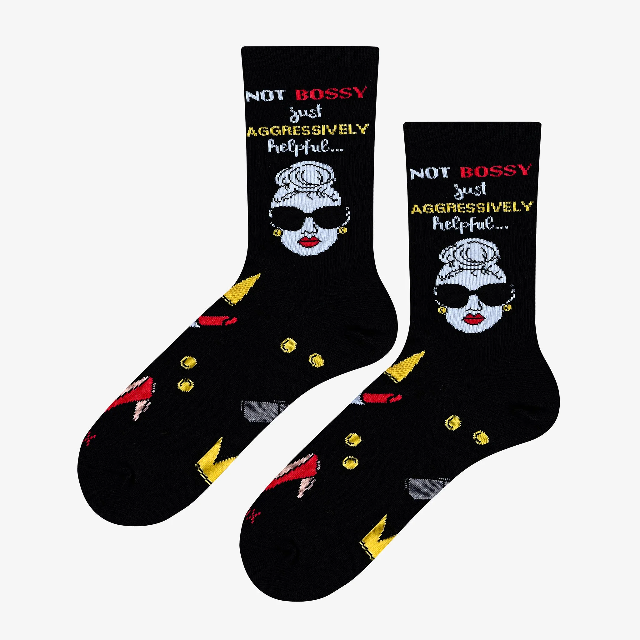 Not Bossy, Just Helpful Women's Crew Socks sold by Odd Sox product image thumbnail 2