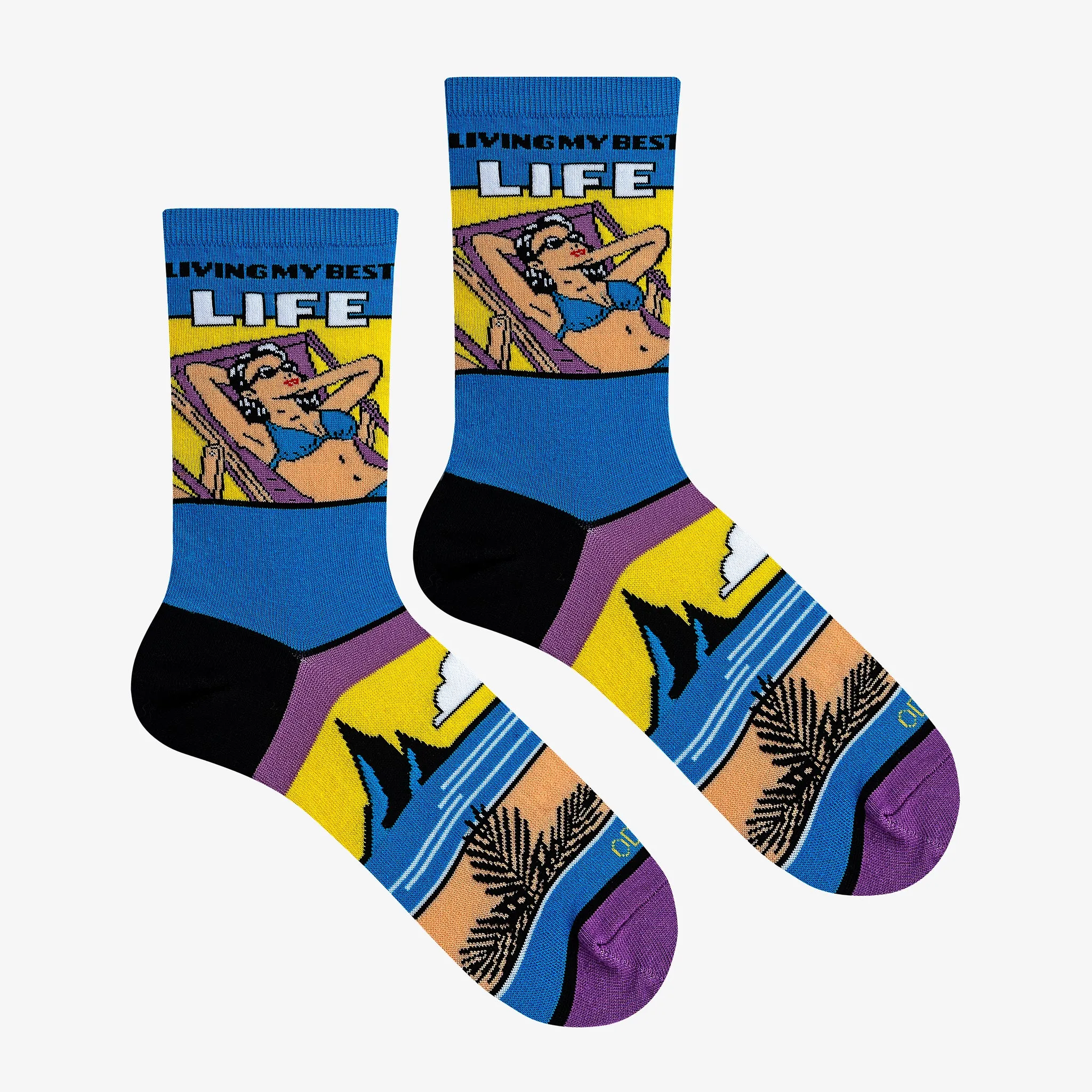 Living My Best Life Women's Crew Socks sold by Odd Sox product image thumbnail 3