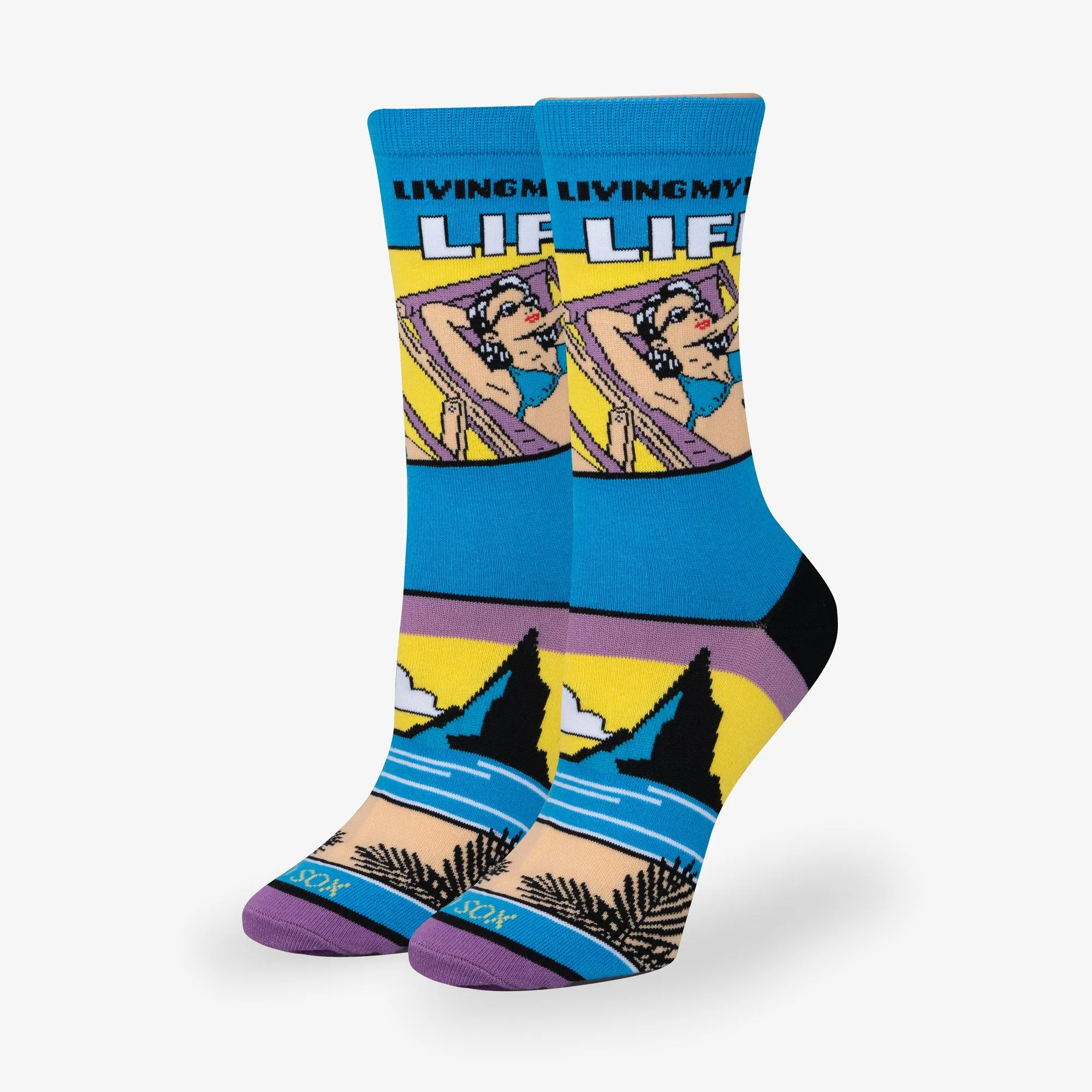 Living My Best Life Women's Crew Socks sold by Odd Sox