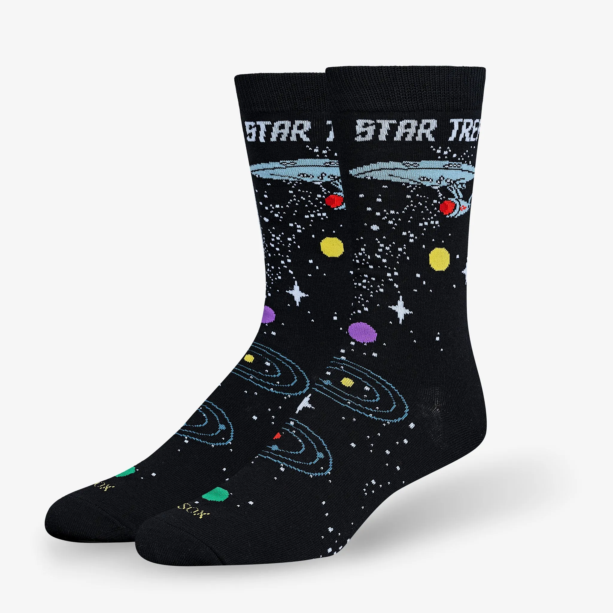 Star Trek Space Travel Men's Crew Socks sold by Odd Sox