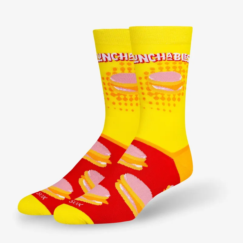 Lunchables Yellow Men's Crew Socks sold by Odd Sox
