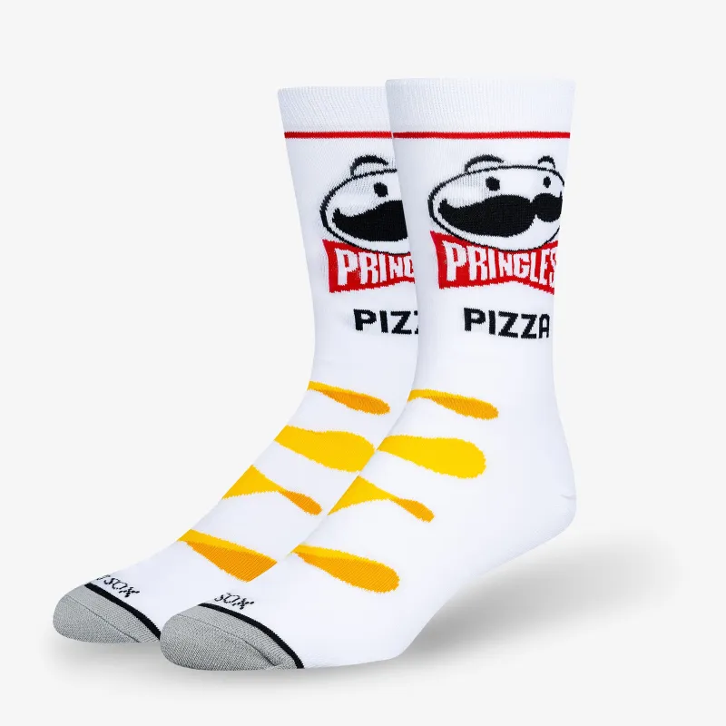 Pringles Pizza White Men's Crew Socks sold by Odd Sox