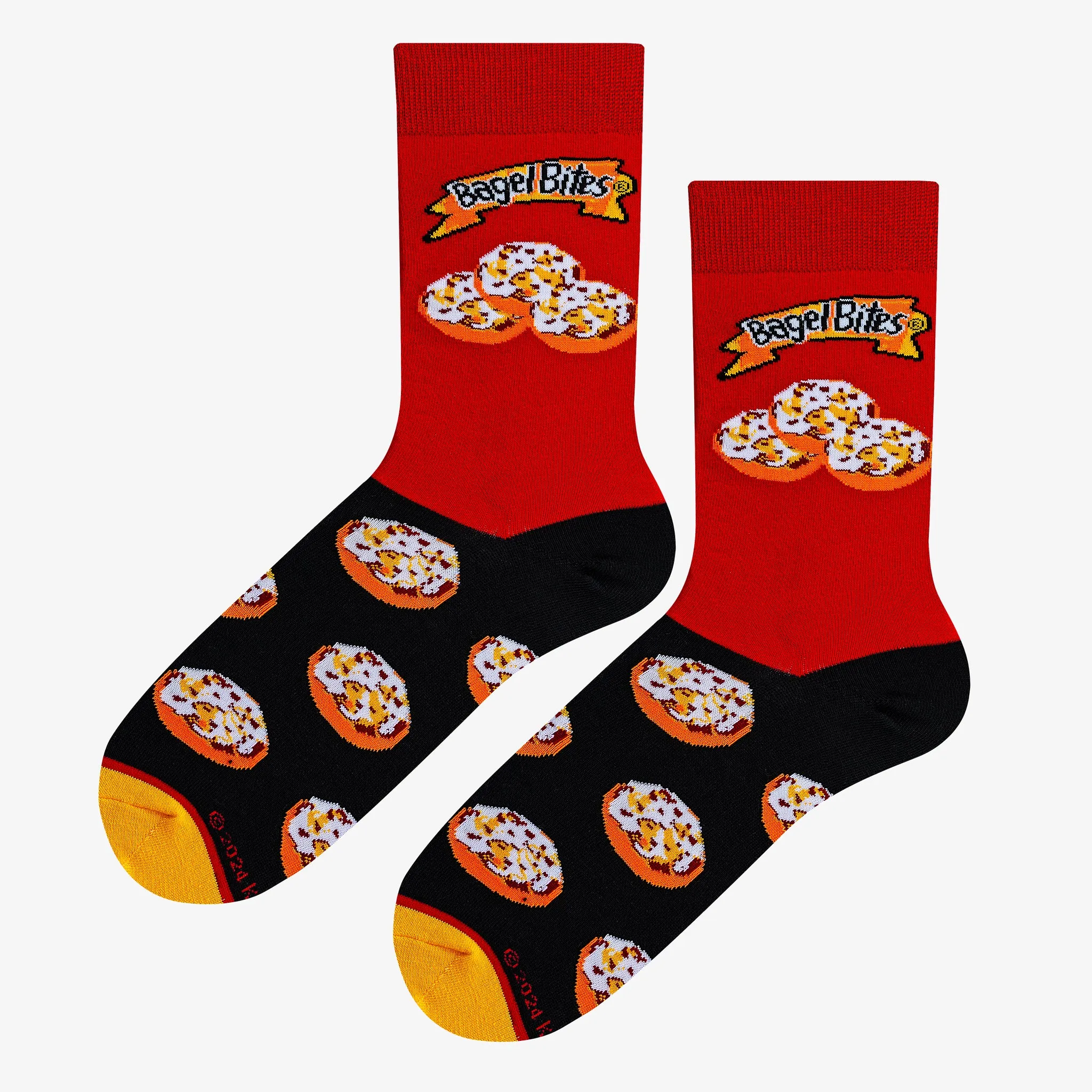 Bagel Bites Red Men's Crew Socks sold by Odd Sox product image thumbnail 2