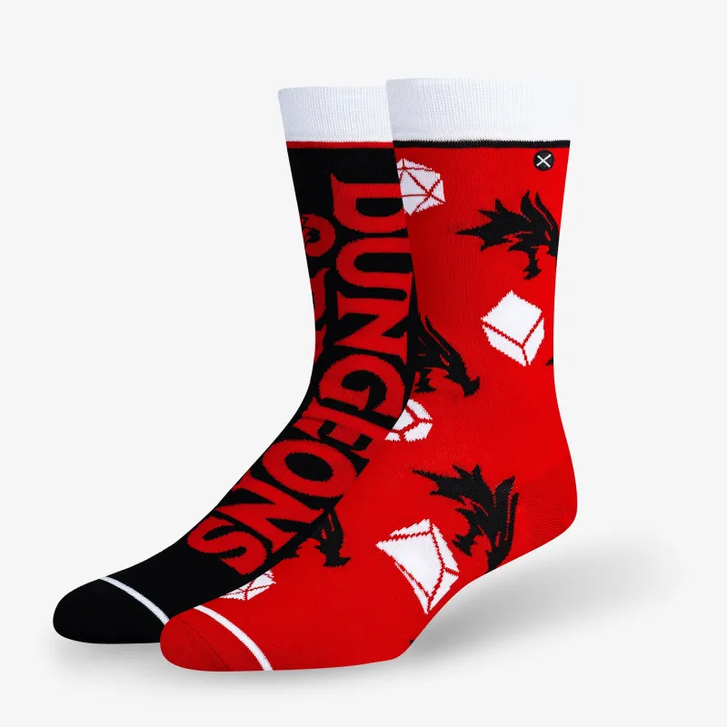 Dungeons & Dragons Split Men's Crew Socks made by Odd Sox