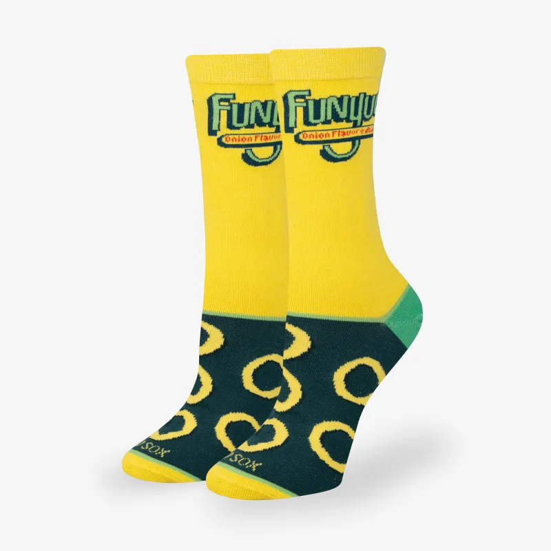 Funyuns Yellow Women's Crew Socks sold by Odd Sox