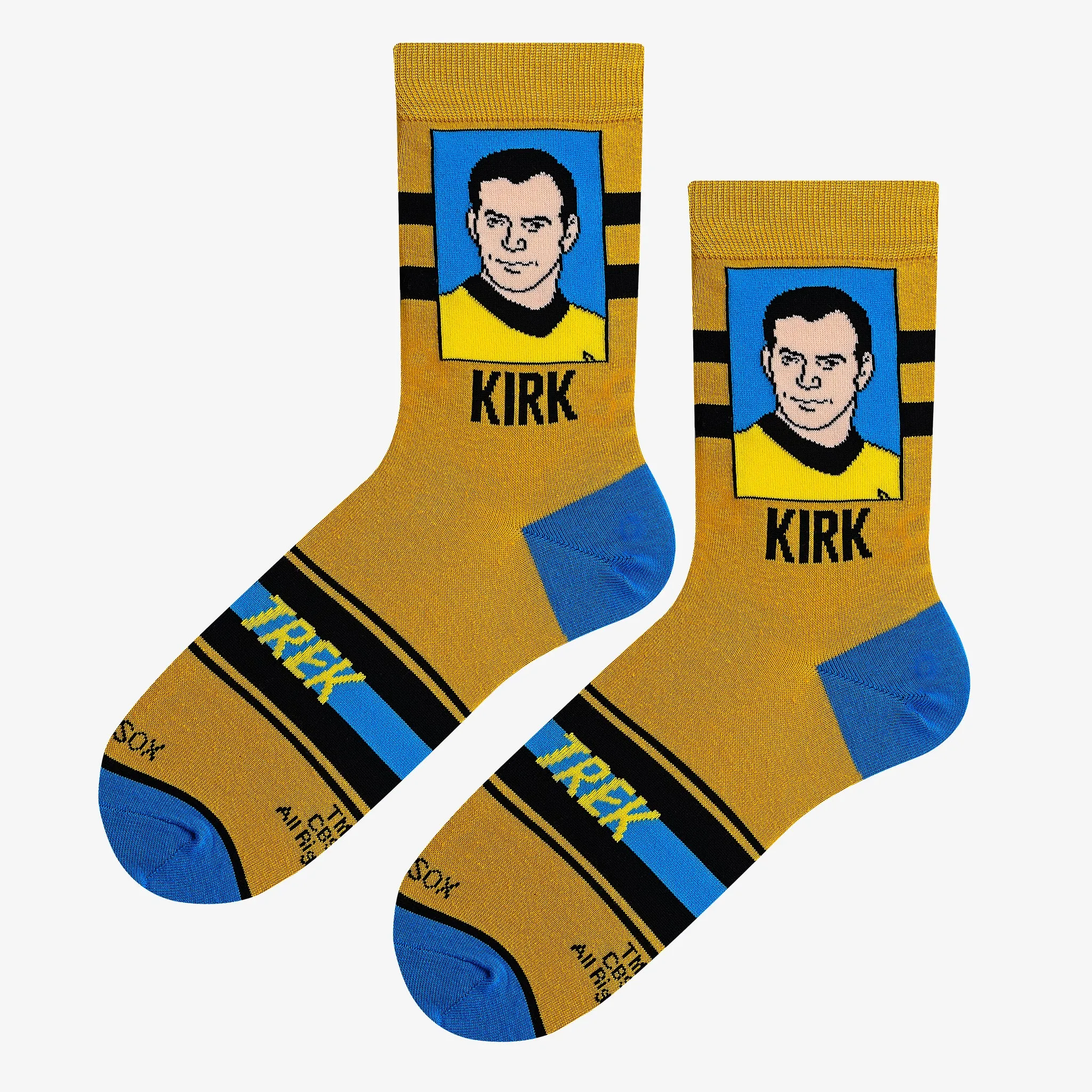 Captain Kirk Portrait Yellow Men's Crew Socks sold by Odd Sox product image thumbnail 2