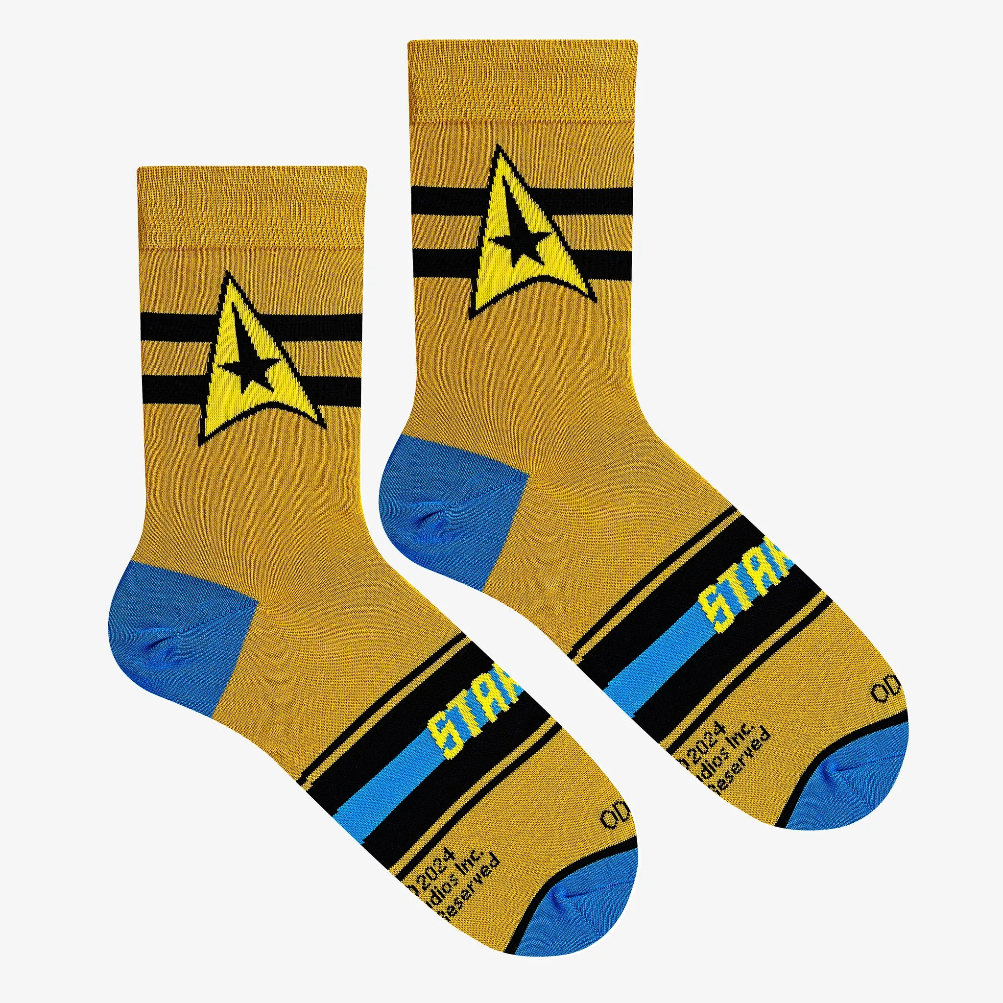 Captain Kirk Portrait Yellow Men's Crew Socks sold by Odd Sox product image thumbnail 3