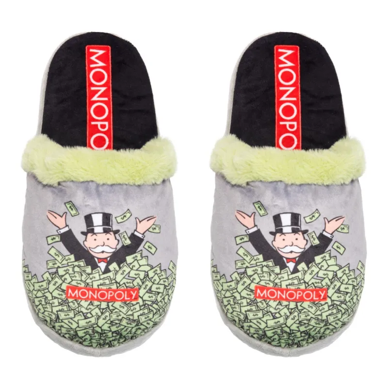 Monopoly Windfall Fuzzy Slip-On Slippers sold by Odd Sox