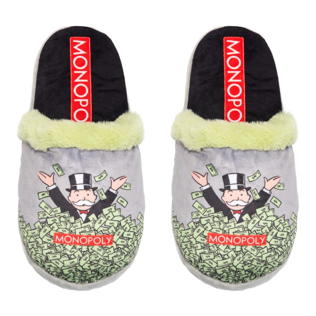Monopoly Windfall Fuzzy Slip-On Slippers sold by Odd Sox