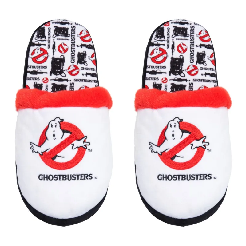 Ghostbusters Fuzzy Slip-On Slippers sold by Odd Sox