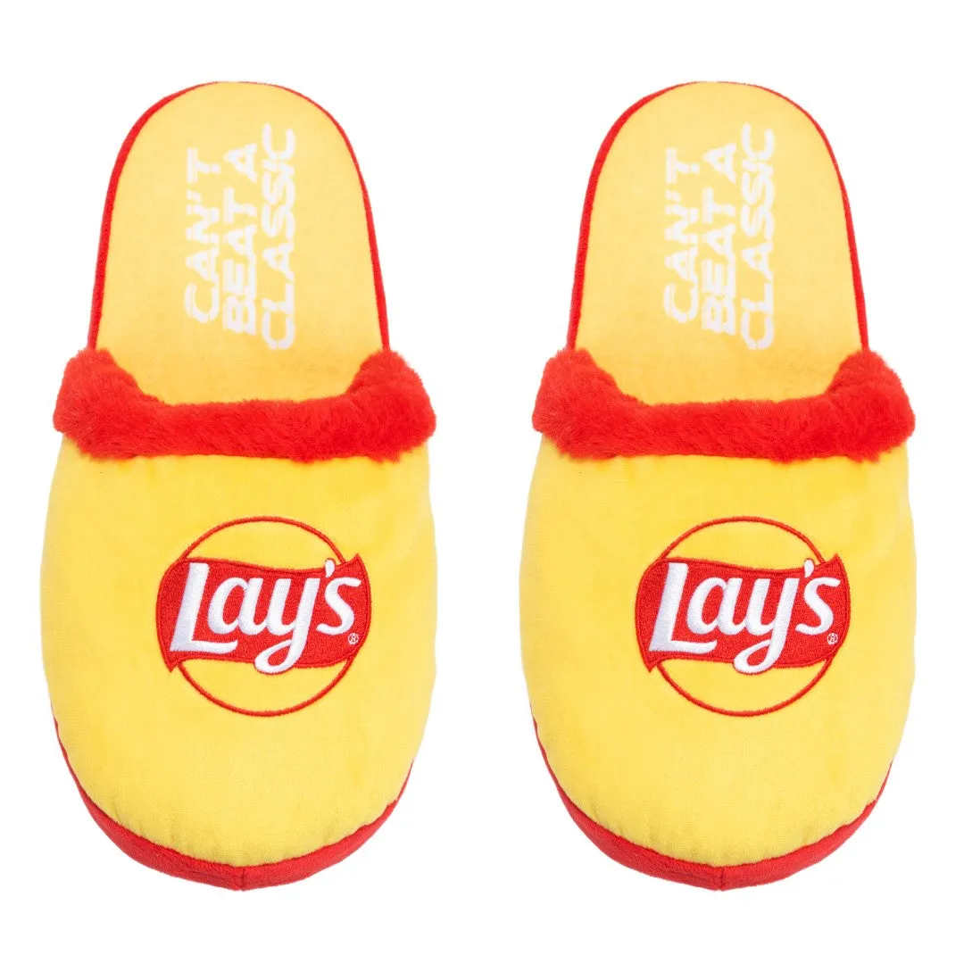 Lays Fuzzy Slip-On Slippers sold by Odd Sox