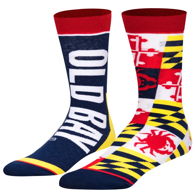 Old Bay Split Men's Crew Socks sold by Odd Sox