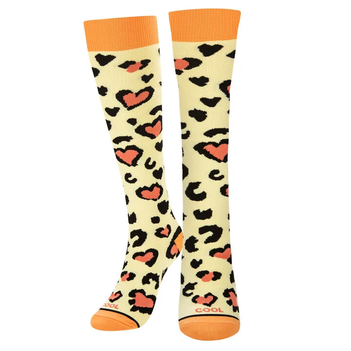 Leopard Hearts Compression Socks sold by Odd Sox product image thumbnail 2