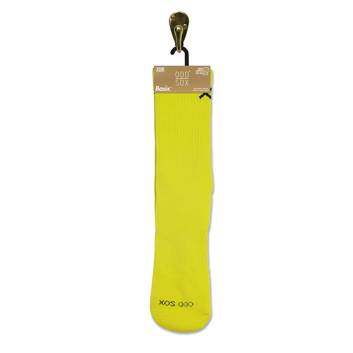 Basix Yellow Men's Crew Socks sold by Odd Sox product image thumbnail 4