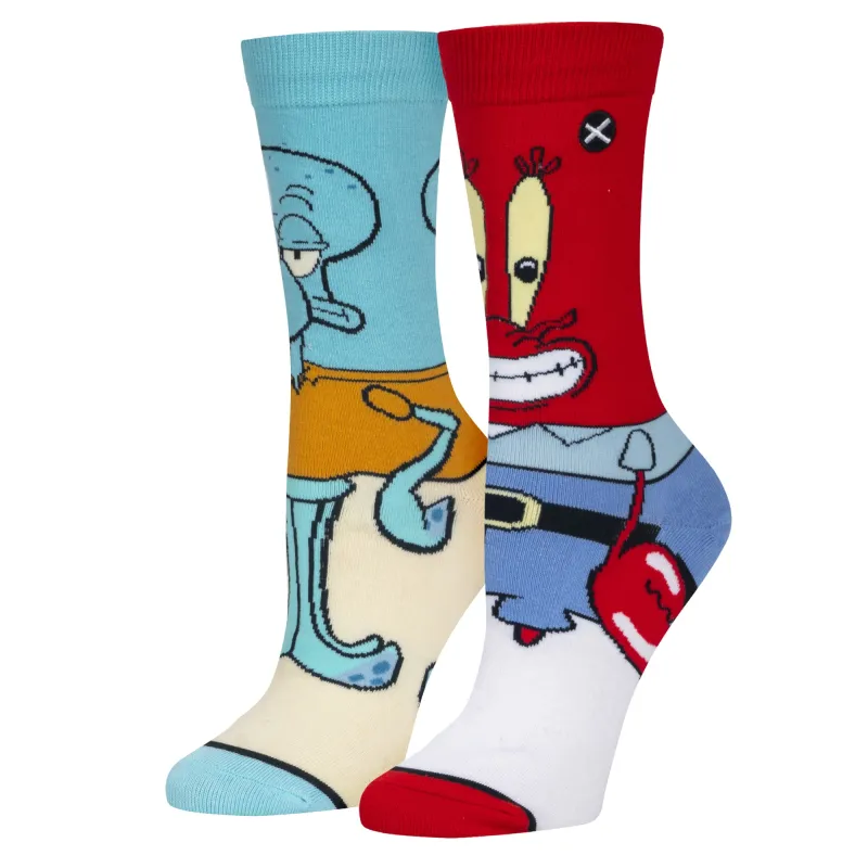 Squidward & Mr Krabs Women's Crew Socks sold by Odd Sox