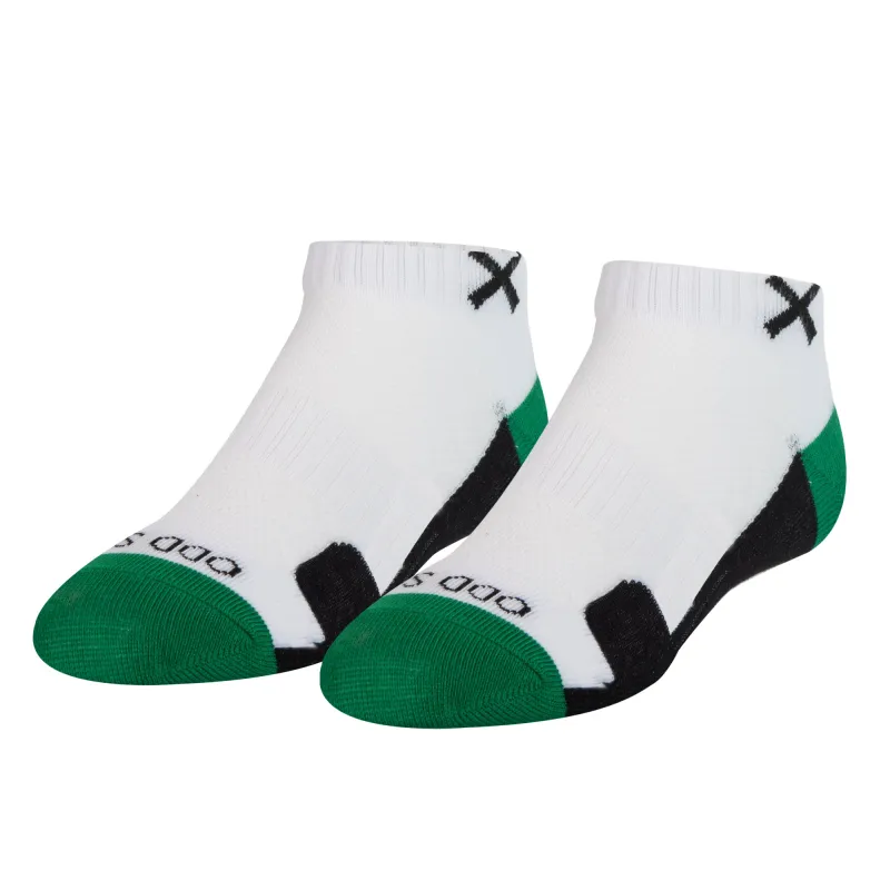 Basix Women Ankle 3 Block Staple Green White Black sold by Odd Sox