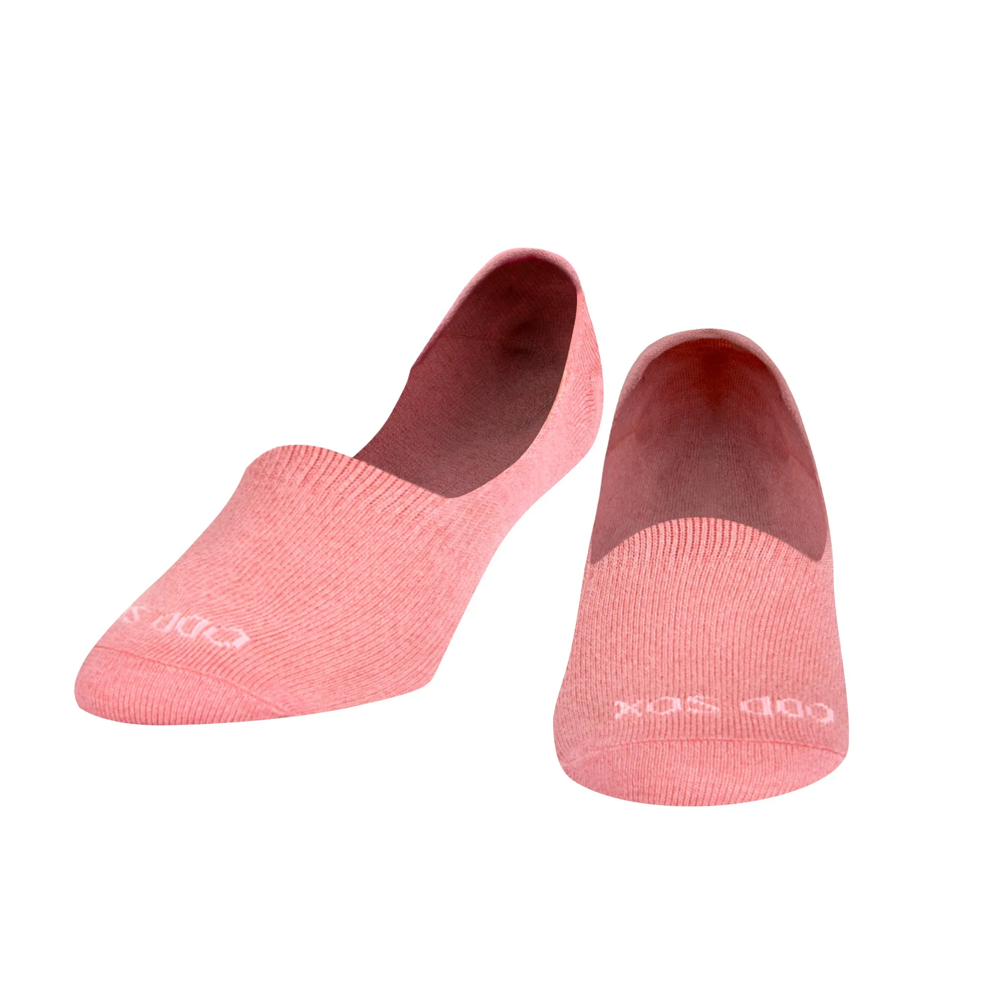 Basix Women No Show Solid Salmon Heather sold by Odd Sox product image thumbnail 2