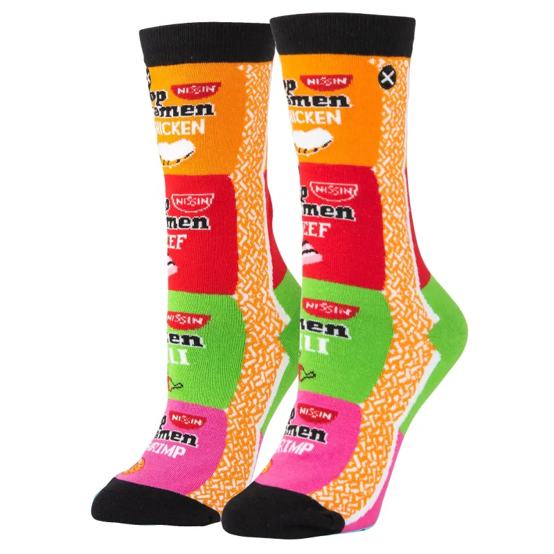 Top Ramen Stacks Women's Crew Socks sold by Odd Sox