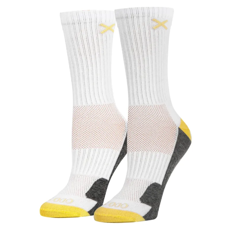 Yellow White Heather Women's Crew Socks sold by Odd Sox