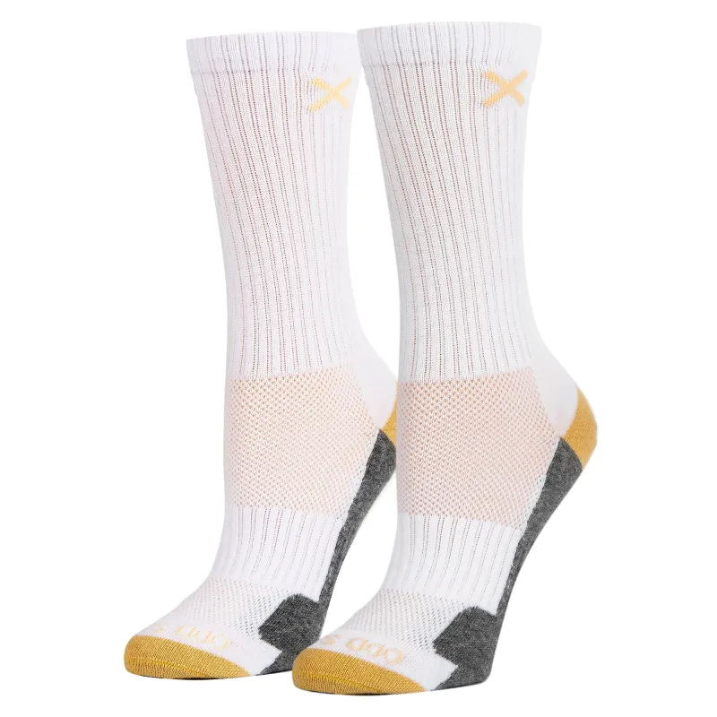 Sand White Heather Women's Crew Socks sold by Odd Sox