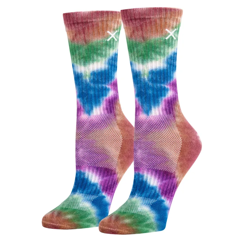 Basix Tie Dye Hippy Men's Crew Socks sold by Odd Sox