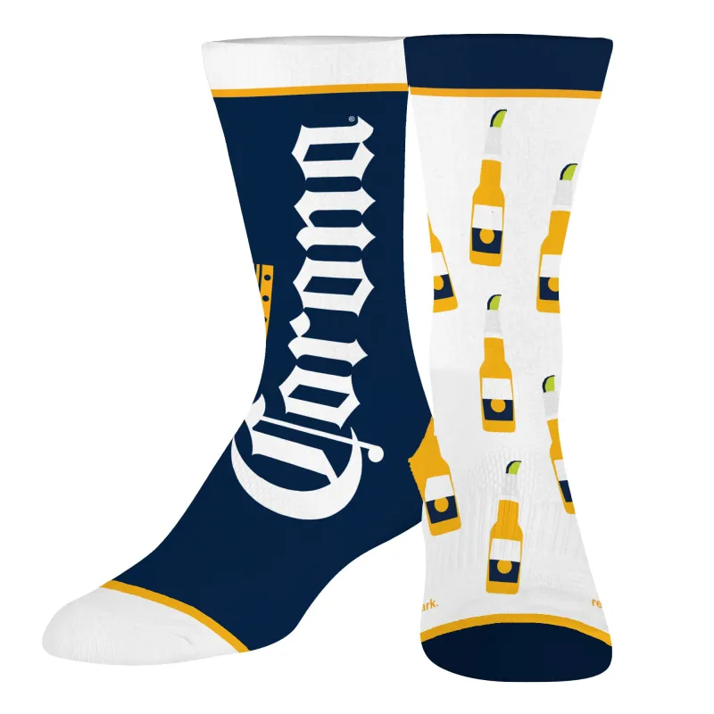 Corona Split Men's Crew Socks made by Odd Sox