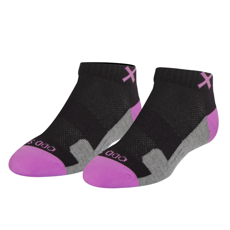 Basix Women Ankle 3 Block Pastel Black Purple Heather sold by Odd Sox
