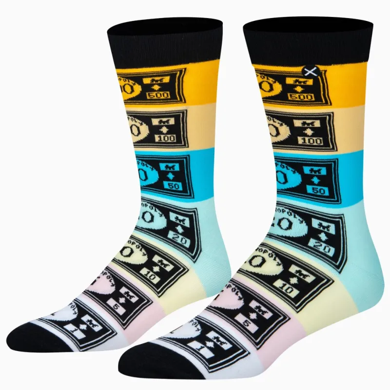 Monopoly Money Men's Crew Socks sold by Odd Sox