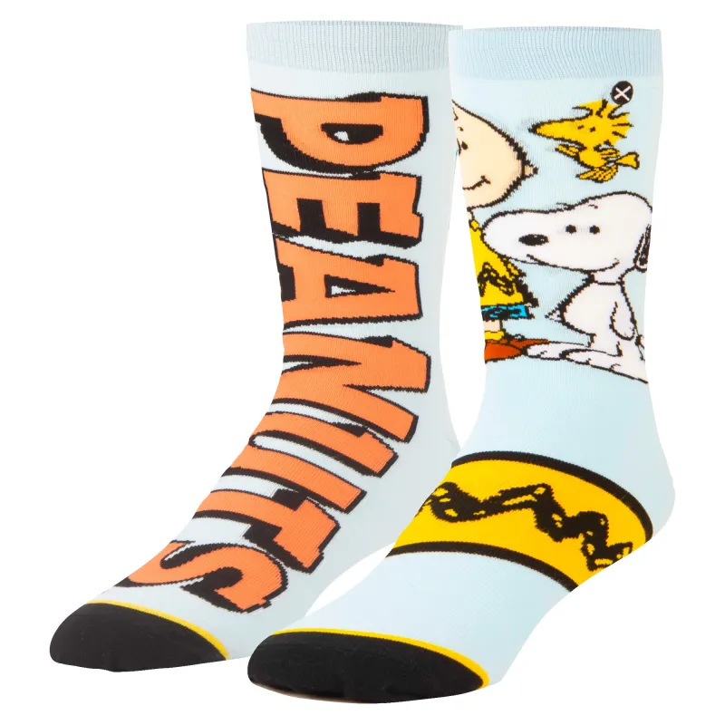 Peanuts Split Men's Crew Socks sold by Odd Sox