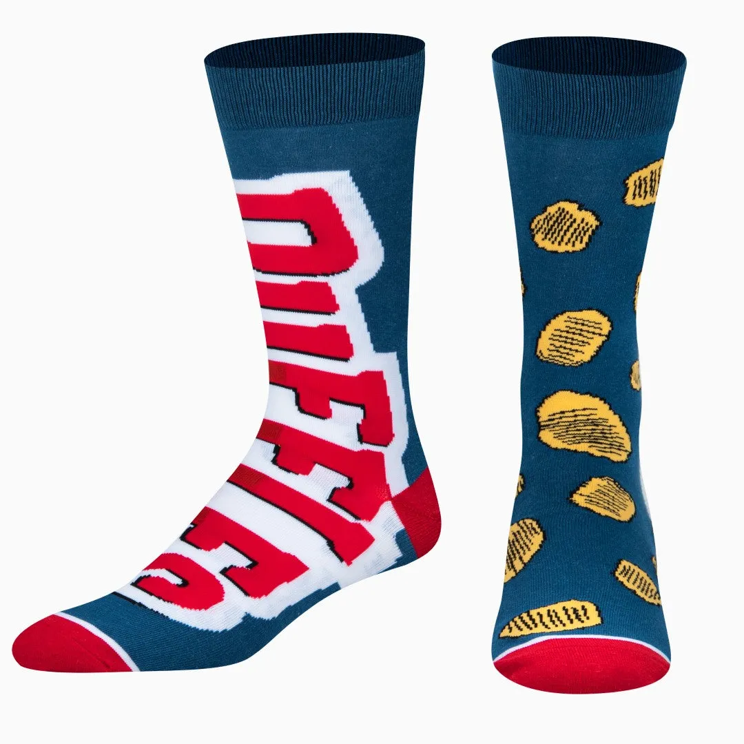 Ruffles Split Men's Crew Socks sold by Odd Sox product image thumbnail 2