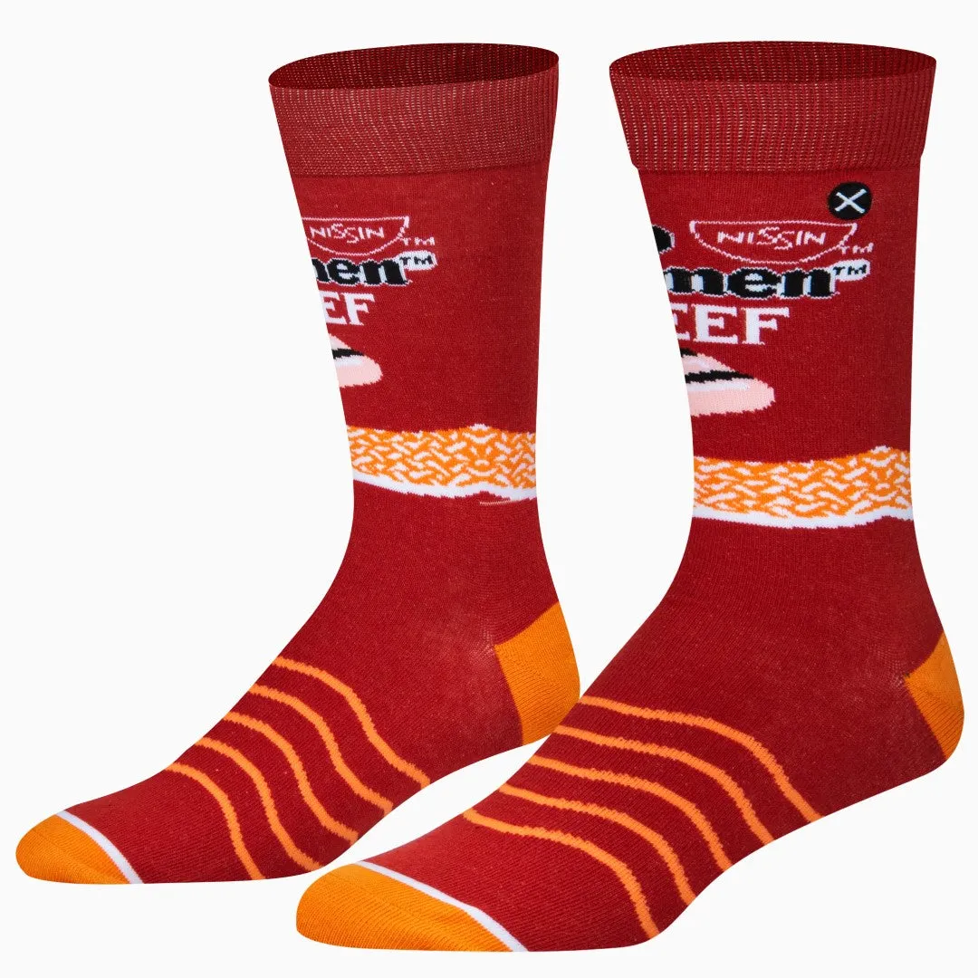 Top Ramen Beef Men's Crew Socks sold by Odd Sox