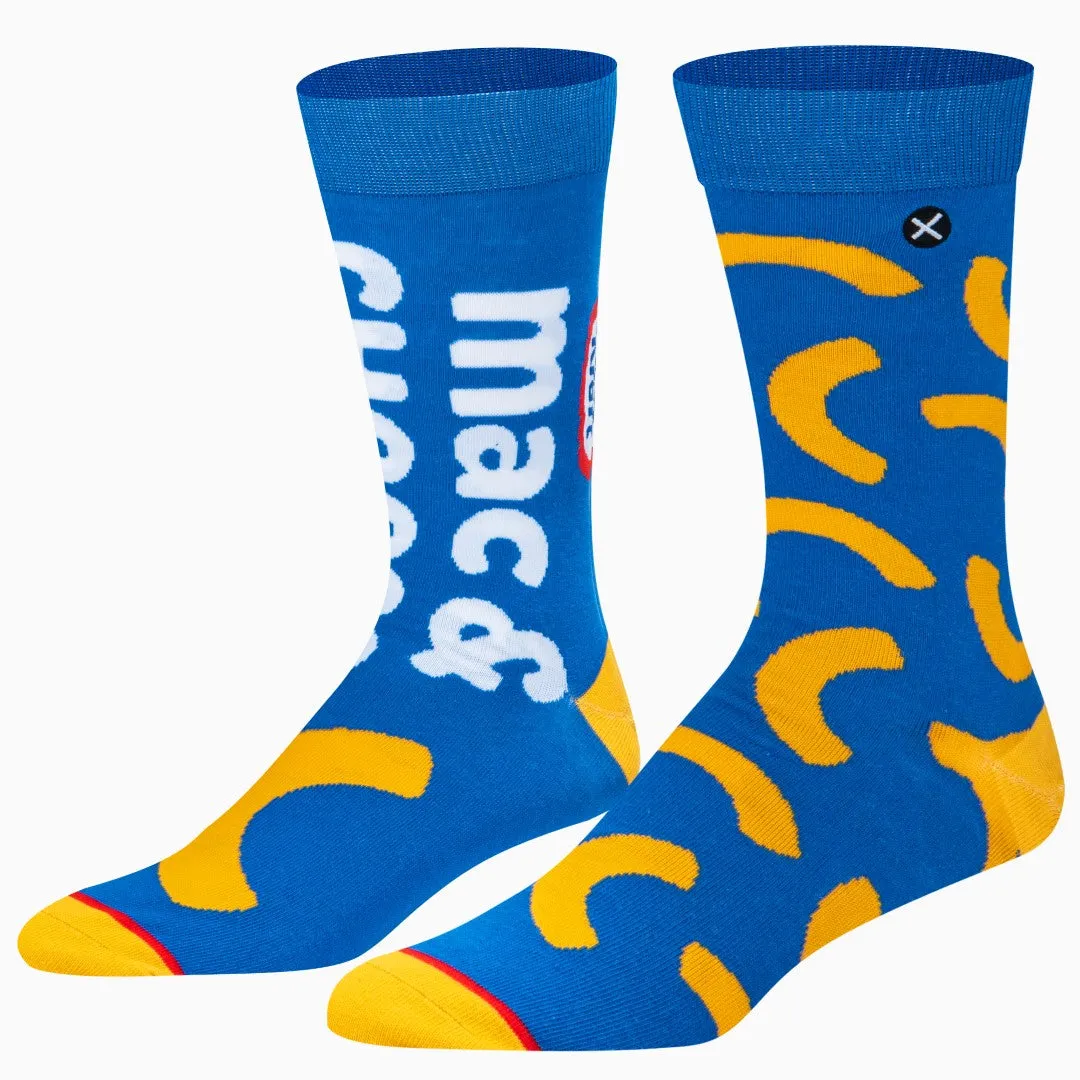 Kraft Mac & Cheese Split Men's Crew Socks sold by Odd Sox