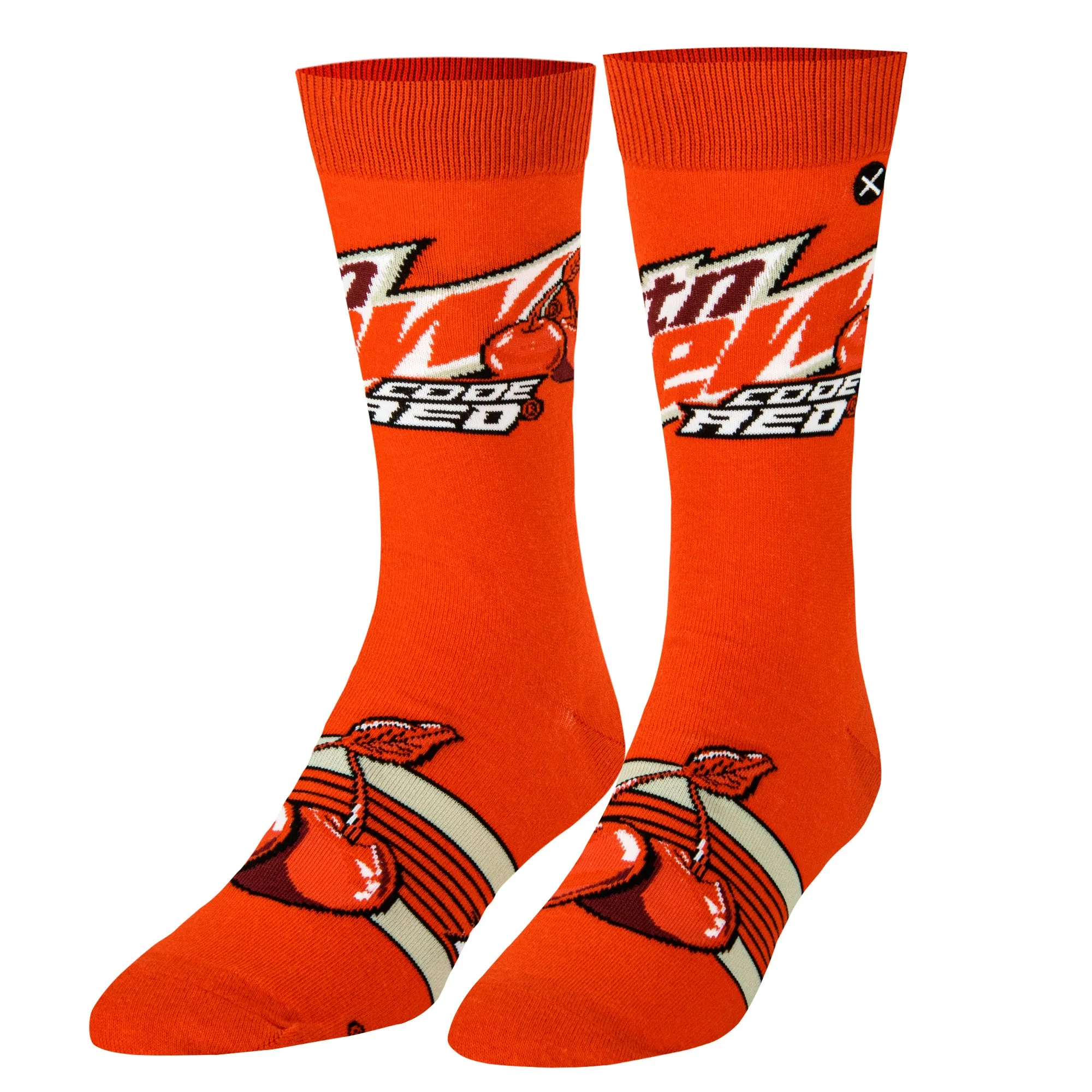 Mountain Dew Code Red Men's Crew Socks sold by Odd Sox