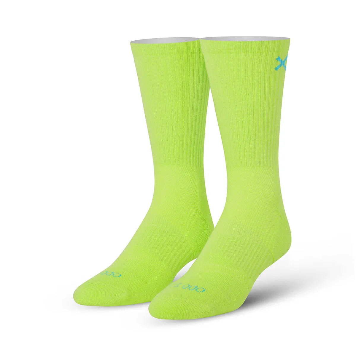 Basix Neon Yellow Men's Crew Socks sold by Odd Sox