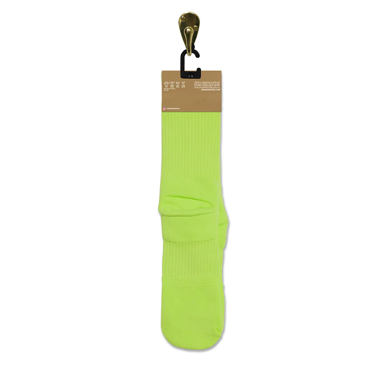 Basix Neon Yellow Men's Crew Socks sold by Odd Sox product image thumbnail 5
