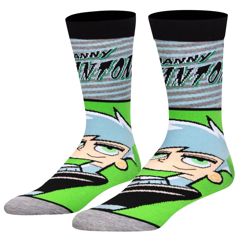 Danny Phantom Big Head Men's Crew Socks sold by Odd Sox