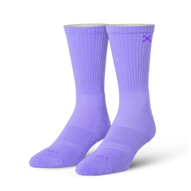 Basix Cool Purple Men's Crew Socks sold by Odd Sox