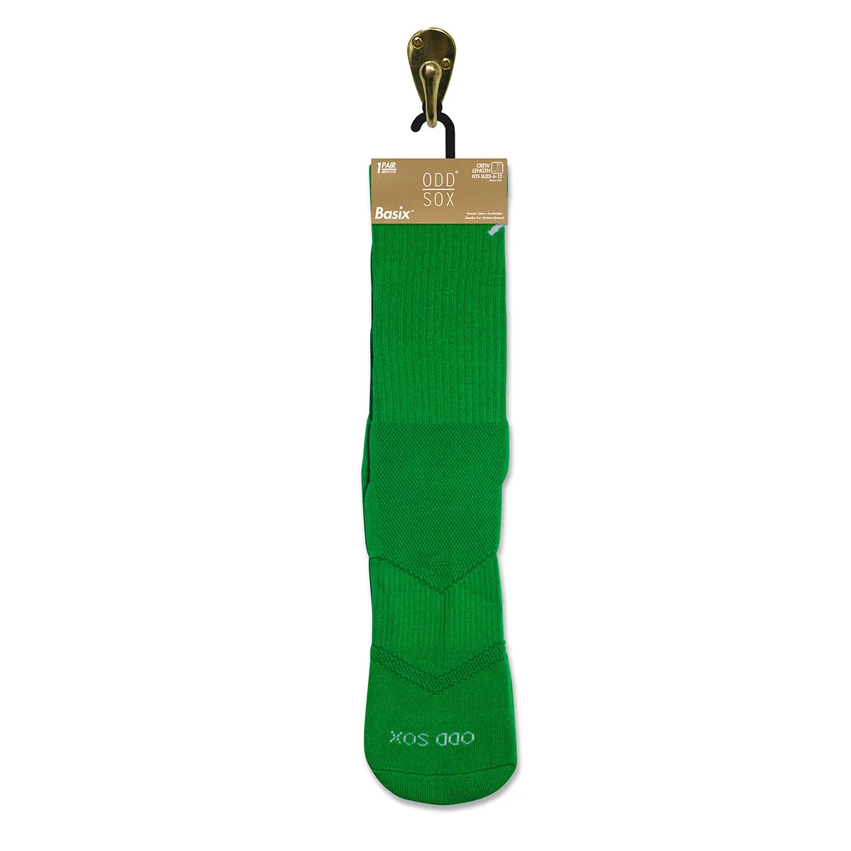 Basix Green Men's Crew Socks sold by Odd Sox product image thumbnail 4