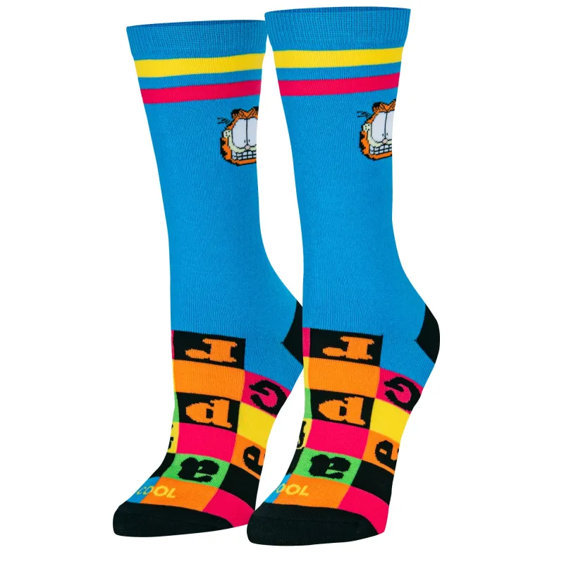 Garfield Checkerboard Women's Crew Socks sold by Odd Sox