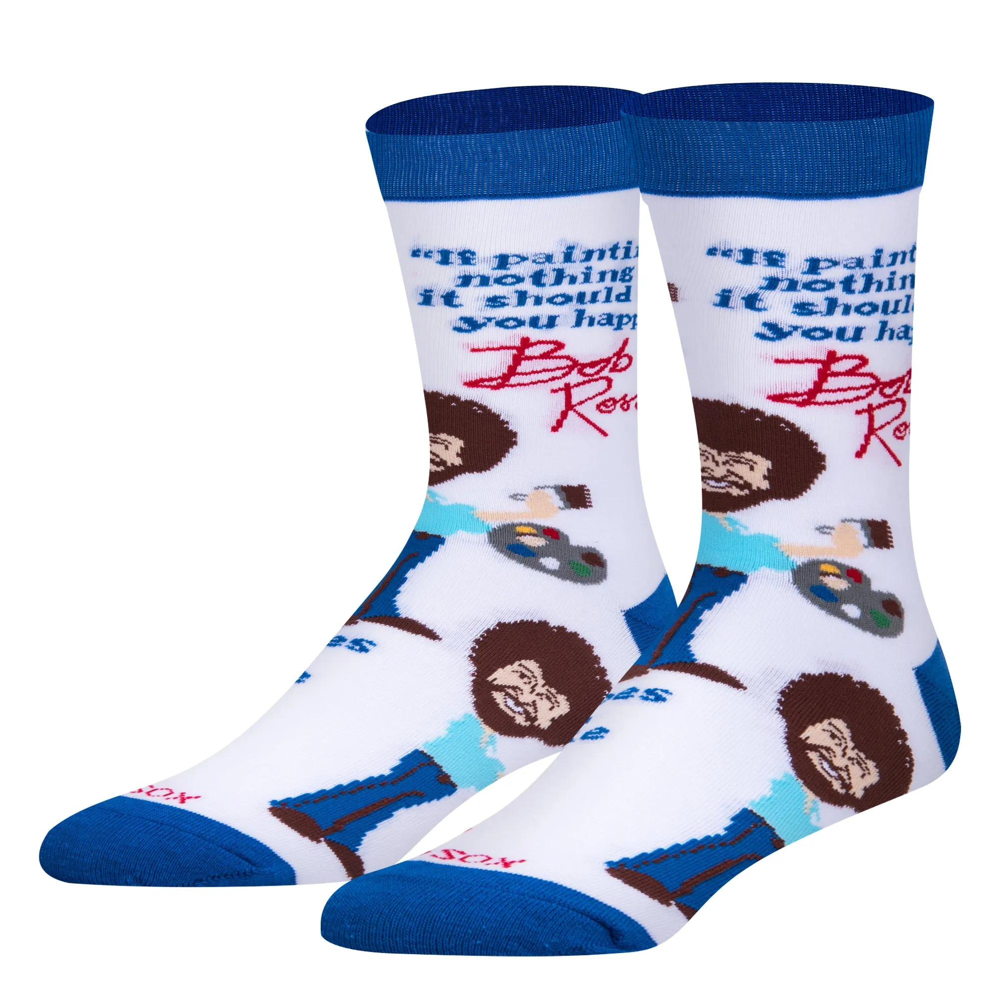Bob Ross Painting Men's Crew Socks sold by Odd Sox