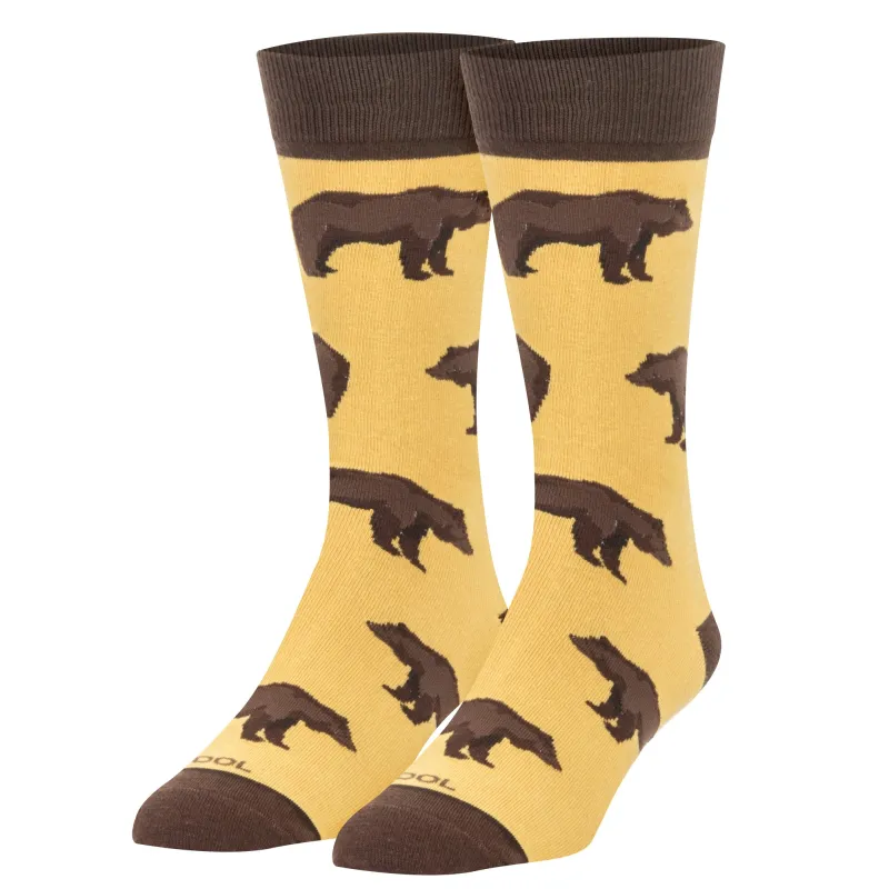 Grizzly Bear Men's Crew Socks sold by Odd Sox