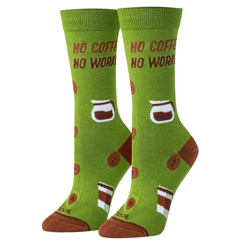 No Coffee No Workee Women's Crew Socks made by Odd Sox
