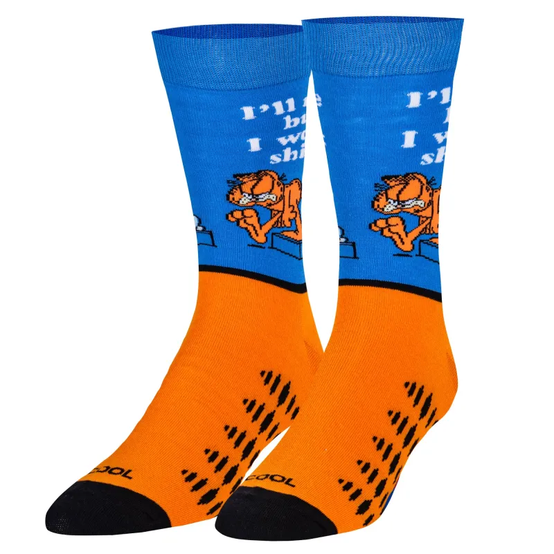 Garfield Rise & Shine Men's Crew Socks sold by Odd Sox